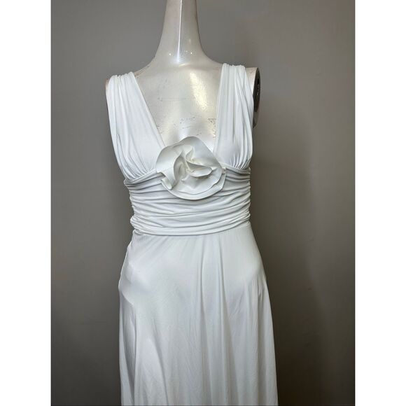 Maygel Coronel Orinoco Rosette Halter Midi-Dress In Off White Size ONE SIZE $510 - Picture 5 of 10